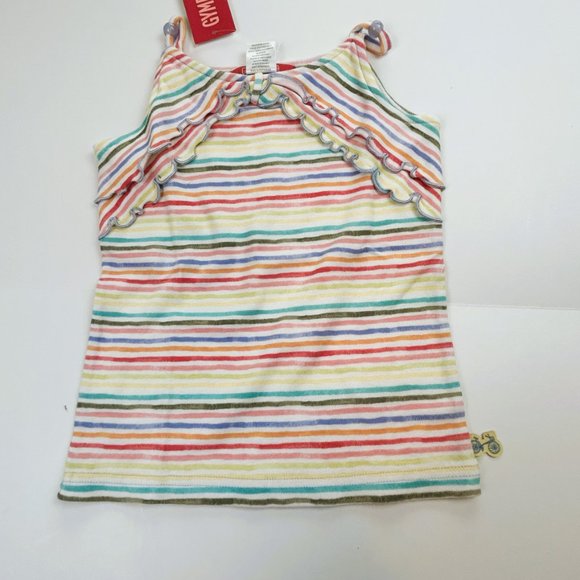 NWT Gymboree Girl Olive Green Capri Pant & Multi Stripe Tank Size 6 - Picture 5 of 7